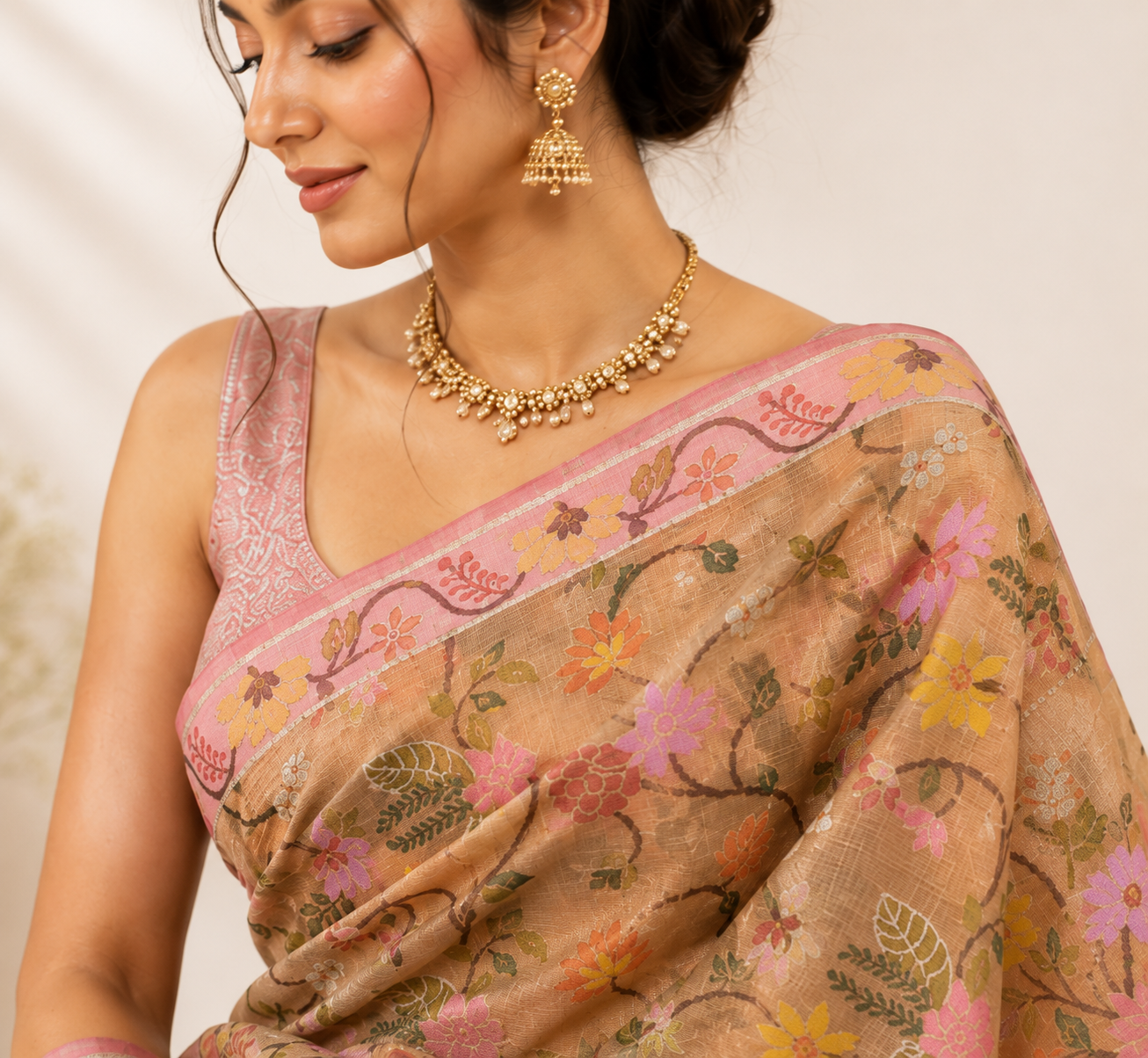 Beautiful Zari Kota Cotton Saree with Elegant Blouse