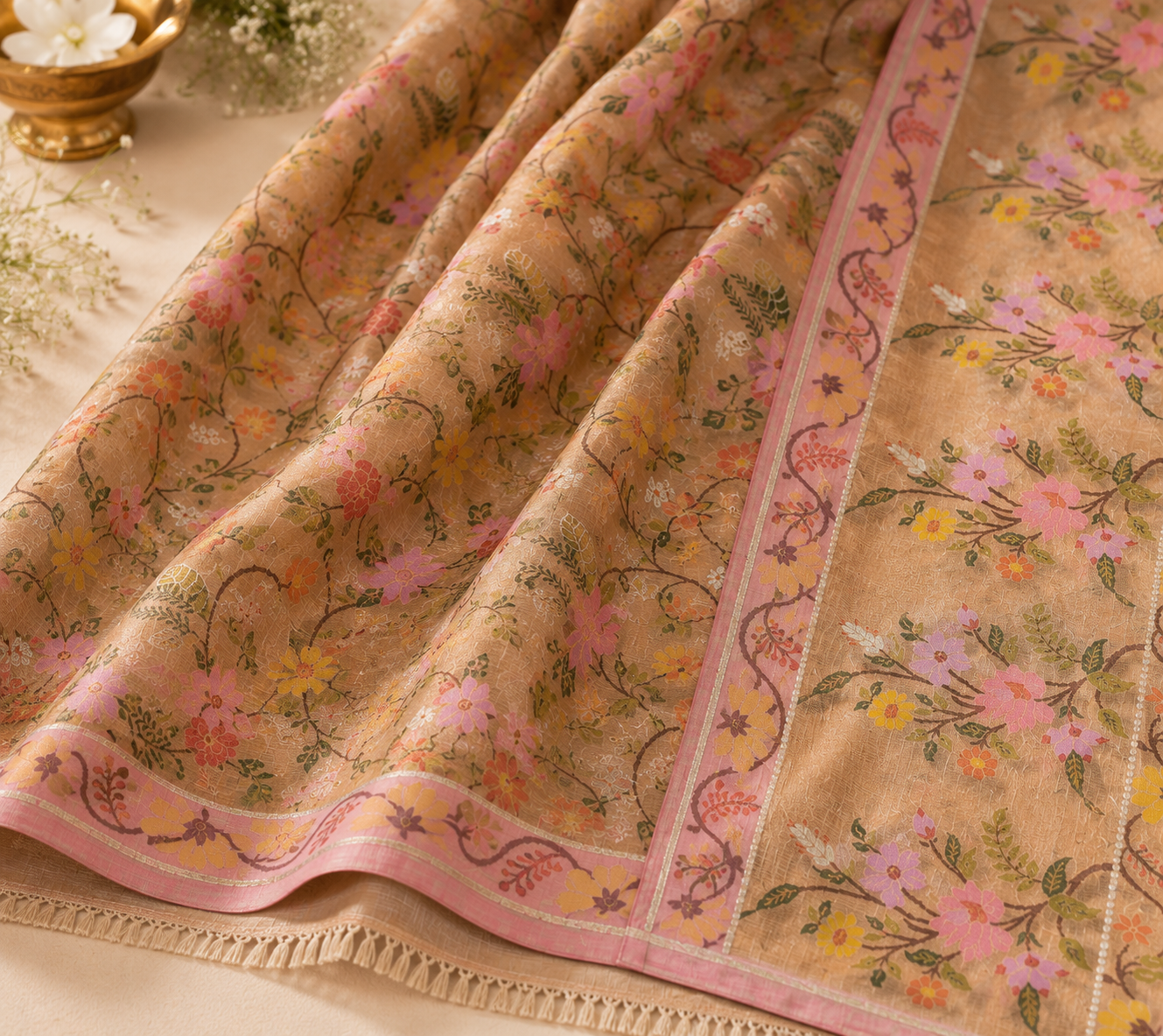 Beautiful Zari Kota Cotton Saree with Elegant Blouse