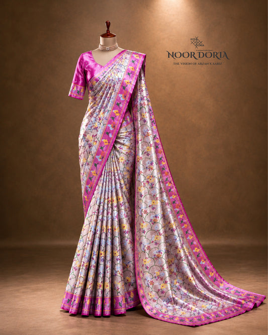 Exclusive Pink Zari Kota Saree